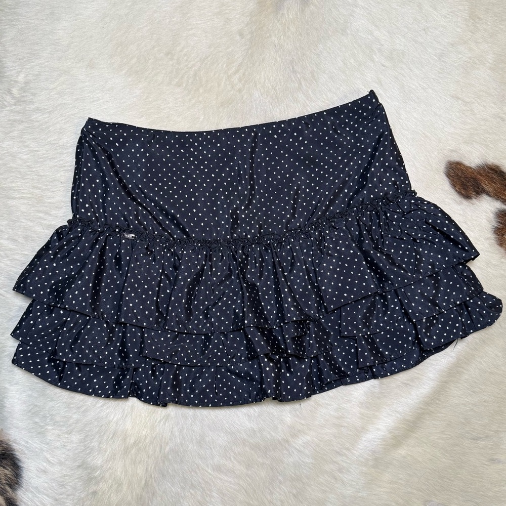 IKKS Black & White Polka Dot Ruffle Skort Size M